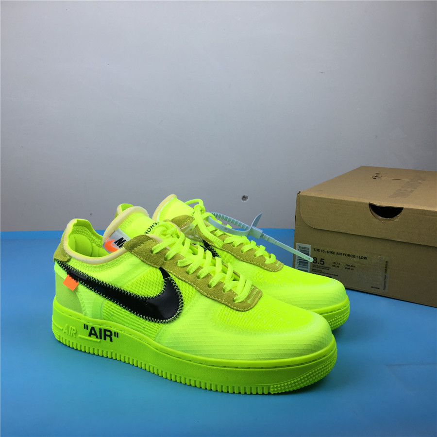 OFF-WHITE x Nike Air Force 1 AO4606-700 Green Black Shoes